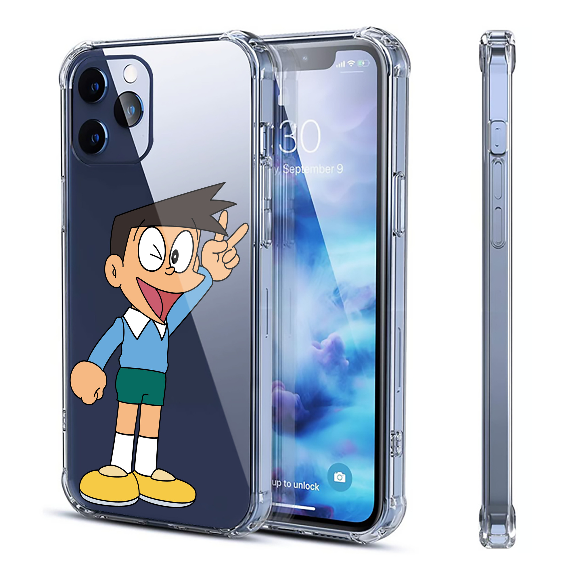 （画像用） ドラえもん 骨川 スネ夫 Doraemon Honekawa Suneo 【iPhone 12シリーズ対応】透明スマホケース（クリアソフトケース）